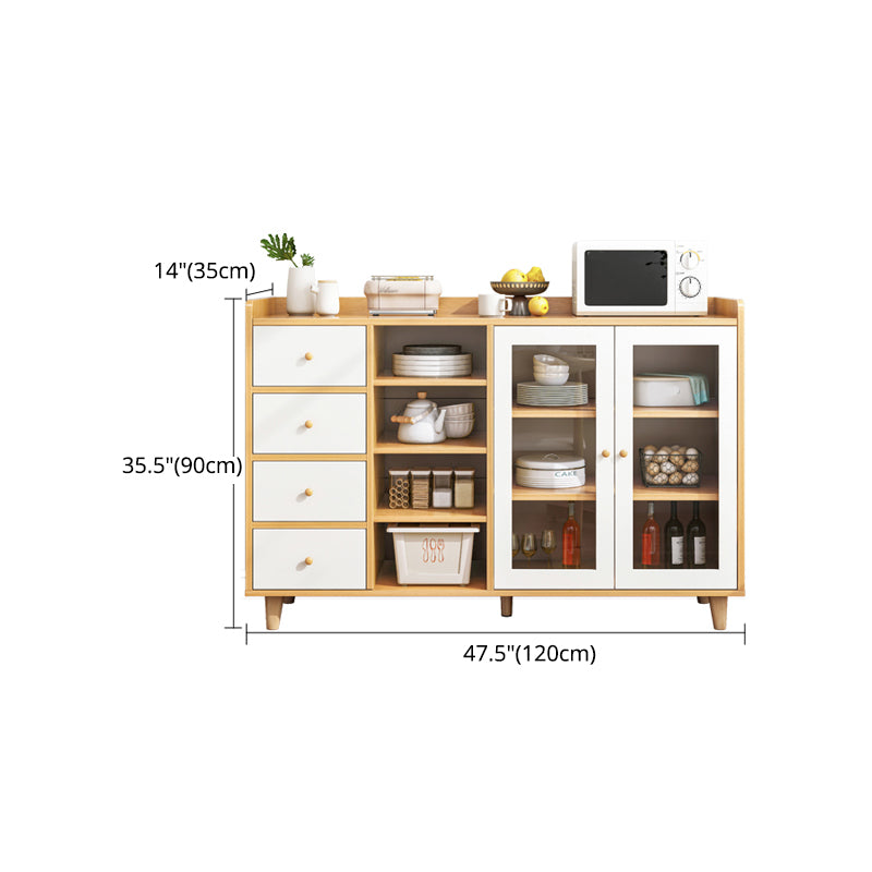 Contemporary Sideboard Engineered Wood Dining Sideboard Table with Storage