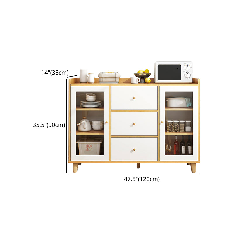 Contemporary Sideboard Engineered Wood Dining Sideboard Table with Storage