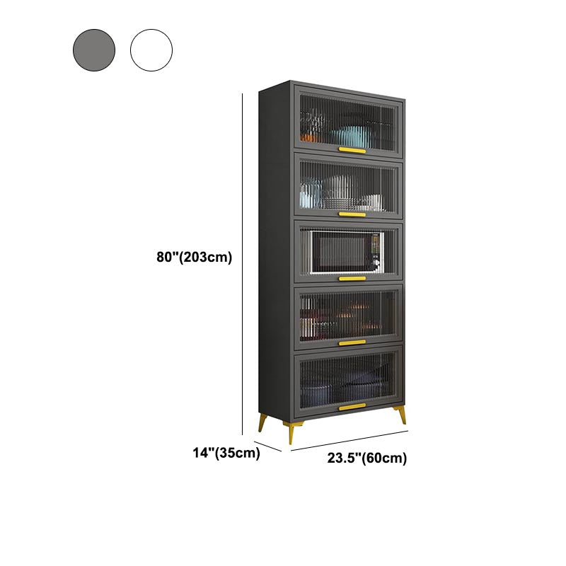 Manufactured Wood Dining Server Glam Glass Doors Server for Home