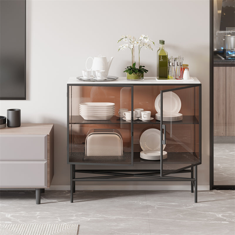 Modern Style Sideboard with Metal Legs Storage Sideboard for Kitchen Bar