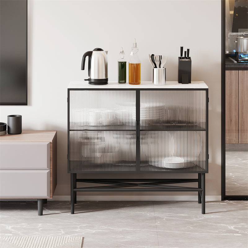 Modern Style Sideboard with Metal Legs Storage Sideboard for Kitchen Bar