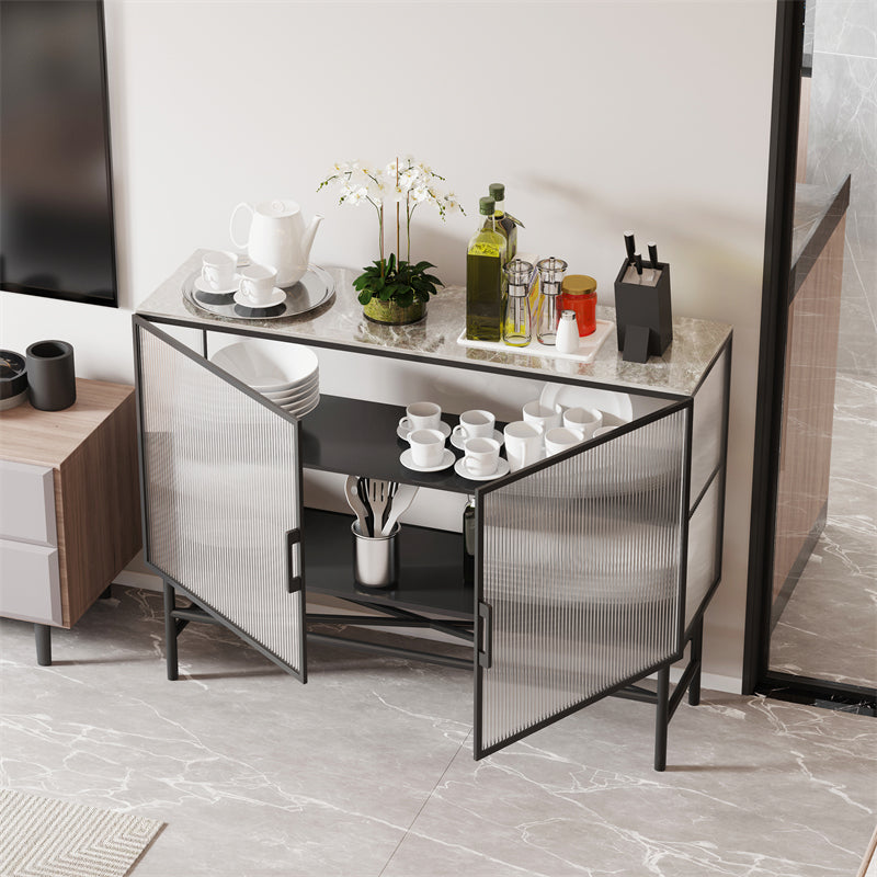 Modern Style Sideboard with Metal Legs Storage Sideboard for Kitchen Bar