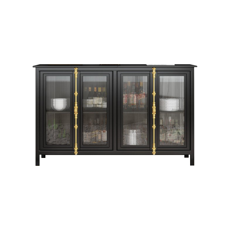 Glass Doors 36"H Kitchen Server Metal Buffet Server for Living Room