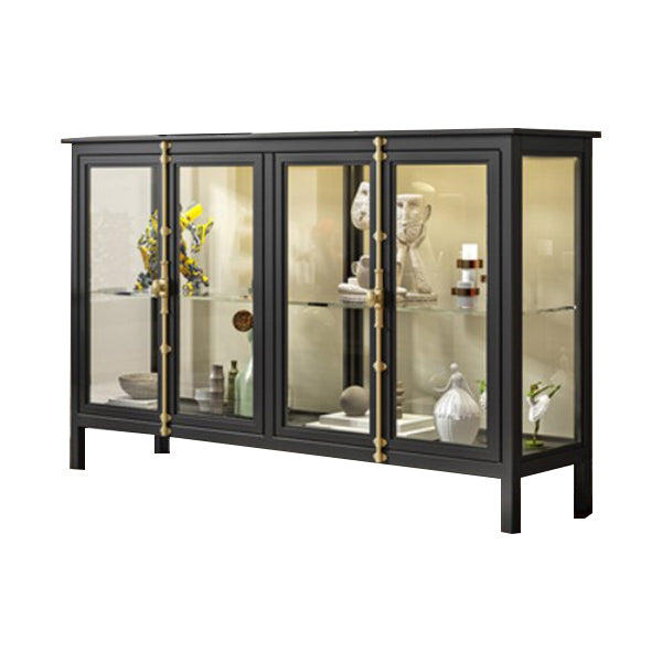 Glass Doors 36"H Kitchen Server Metal Buffet Server for Living Room