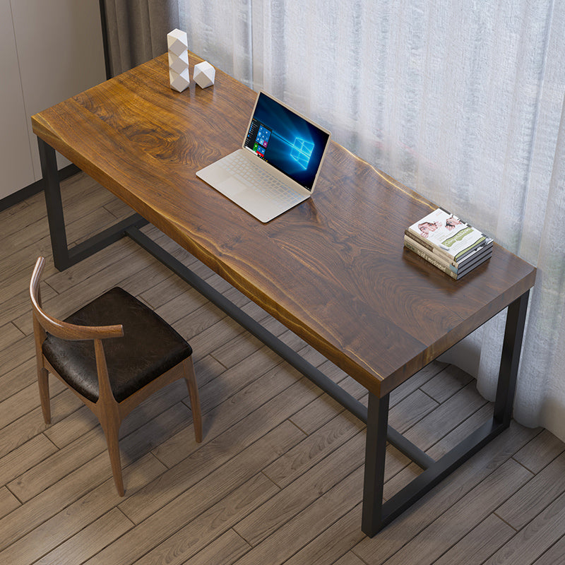 Industrial Rectangular Writing Desk Solid Wood Office Desk for Home