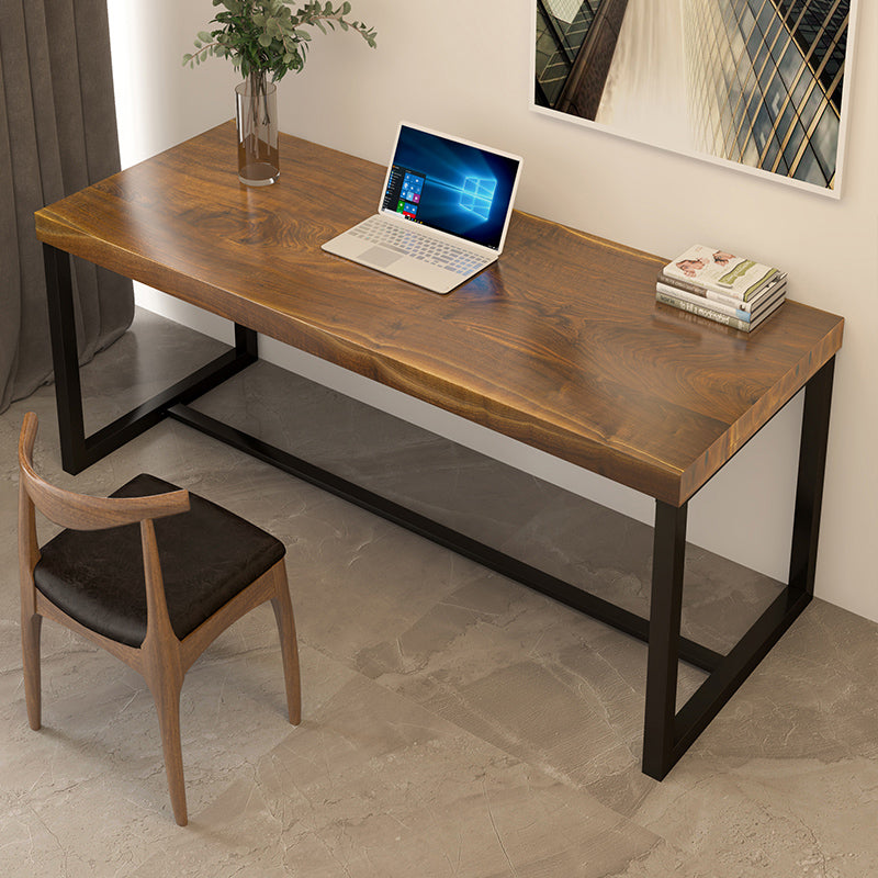 Industrial Rectangular Writing Desk Solid Wood Office Desk for Home