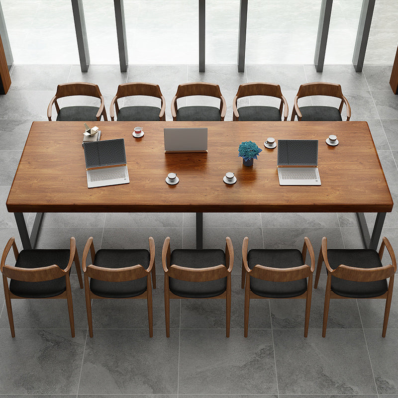 Pine Wood Meeting Table Industrial Rectangle Office Working Table