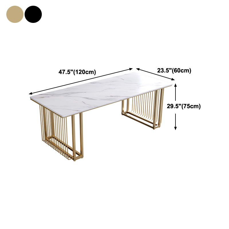 Simplicity Rectangle Meeting Table Stone Fixed Work Desk for Office