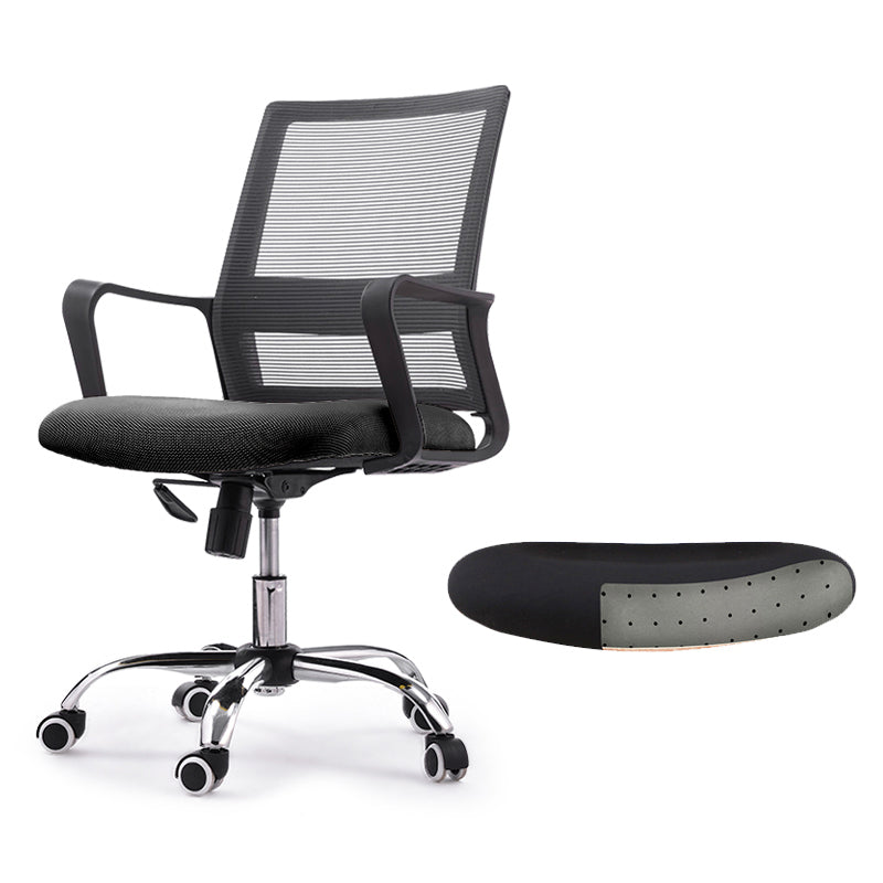 Modern Style Swivel Task Chair Tilt Mechanism Office Chair with Fixed Arms