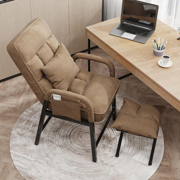 Contemporary Fabric Desk Chair Fixed Arms Office Chair for Home Office