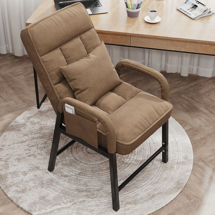 Contemporary Fabric Desk Chair Fixed Arms Office Chair for Home Office