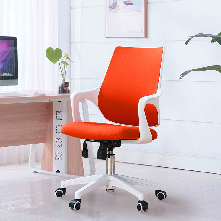 Modern Office Chair Ergonomic Lumbar Support Fixed Arms Desk Chair