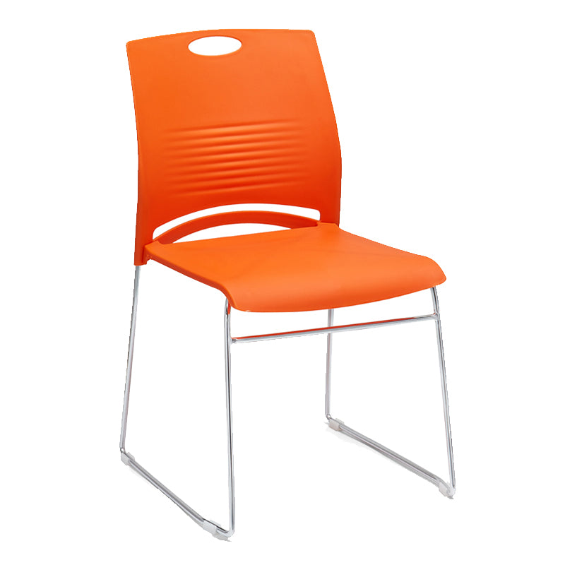 Mid-back Office Chair Plastic/Sponge Seat Armless Office Chair