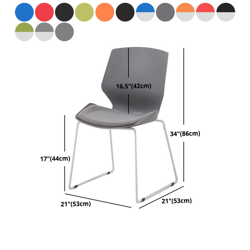 Middle Back Desk Chair with Sponge Cushion Plastic Back Office Chair