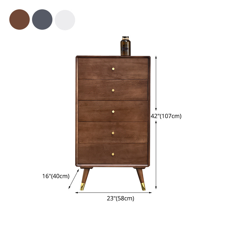 Vertical Modern Chest Bedroom Storage Chest in White and Brown