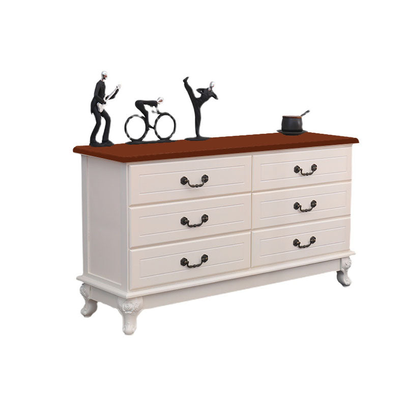 Modern Style White Wooden Chest Bedside Storage Chest with Multi Drawers