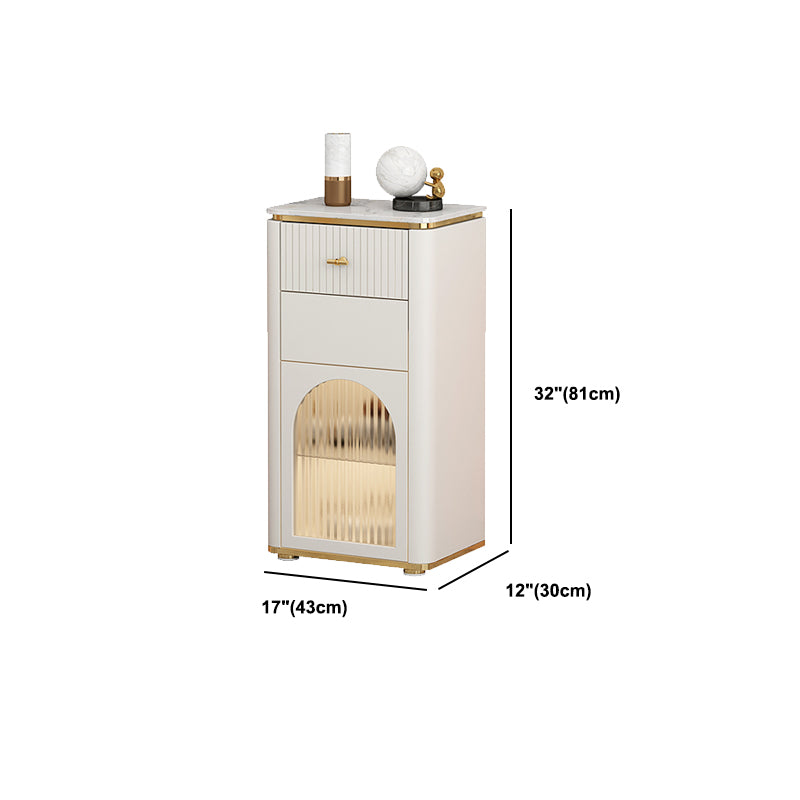 Vertical Modern Style Combo Dresser White Bedroom Storage Chest with Sensor Light