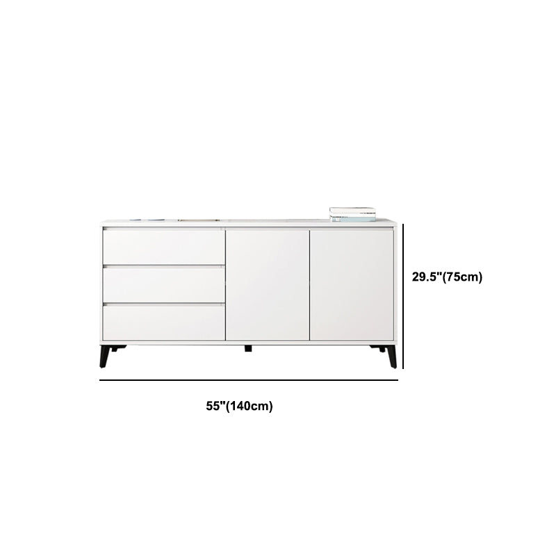 16" D Modern Storage Chest Wooden Storage Chest Dresser in White and Grey