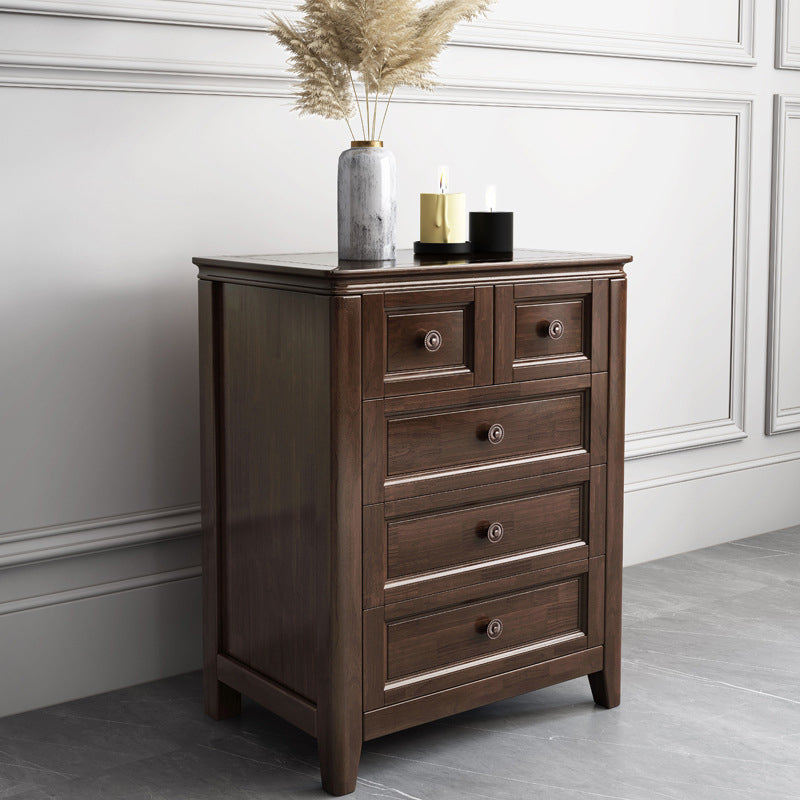 Traditional Style Chest Brown Bedroom Storage Chest with Multi Drawers