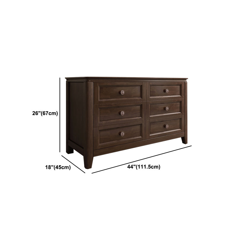 Traditional Style Chest Brown Bedroom Storage Chest with Multi Drawers