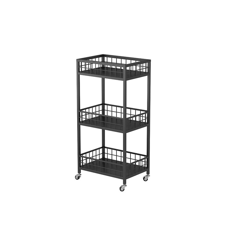 Open Back Metal Bookshelf Nordic Storage Bookcase with Casters