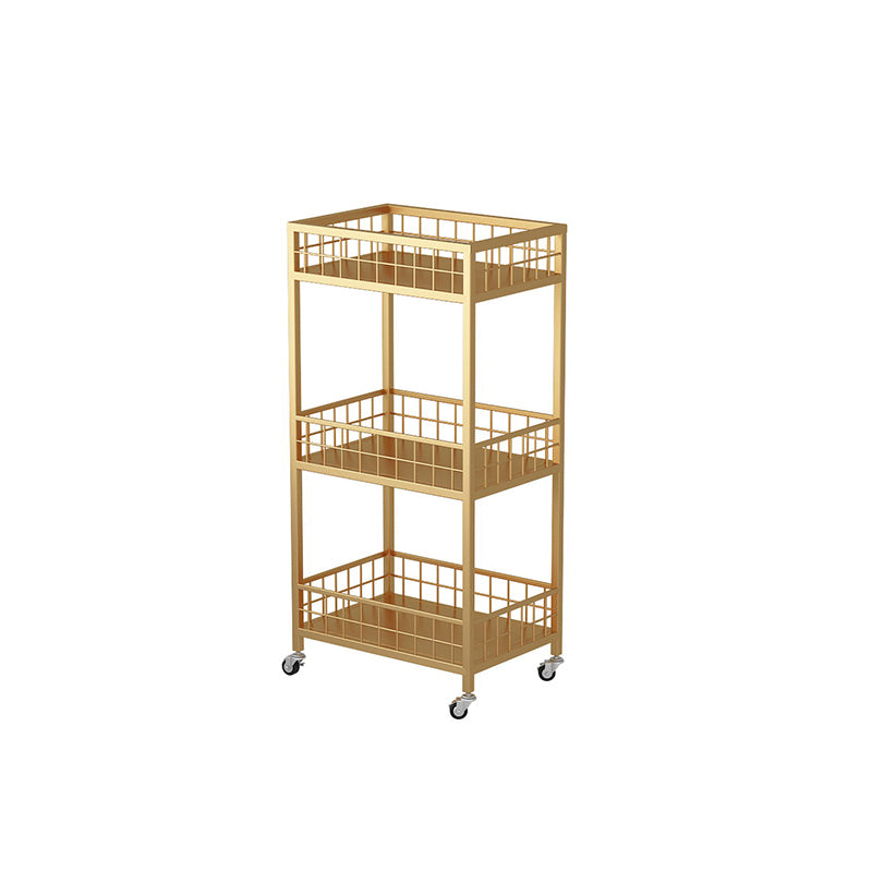 Open Back Metal Bookshelf Nordic Storage Bookcase with Casters