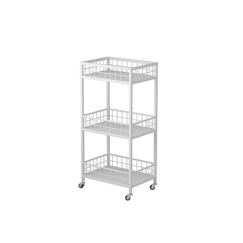 Open Back Metal Bookshelf Nordic Storage Bookcase with Casters