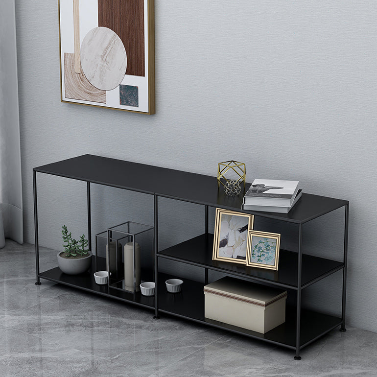 Industrial Metal TV Stand Open Storage TV Stand Console with Open Shelving