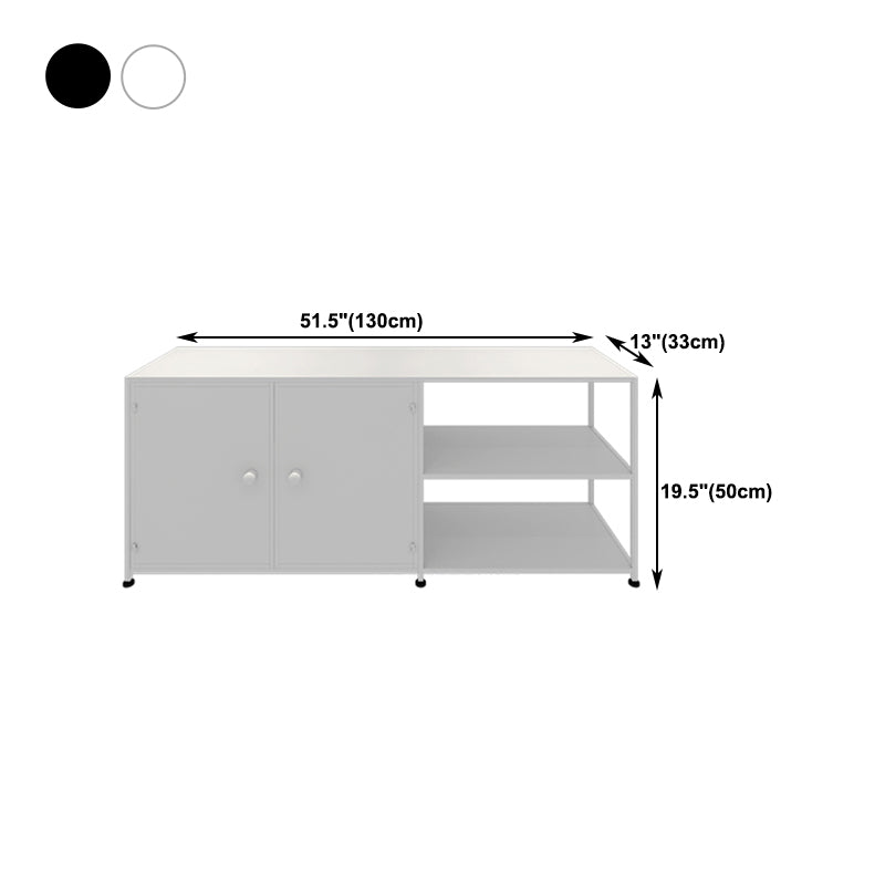 Industrial Metal TV Stand Open Storage TV Stand Console with Open Shelving