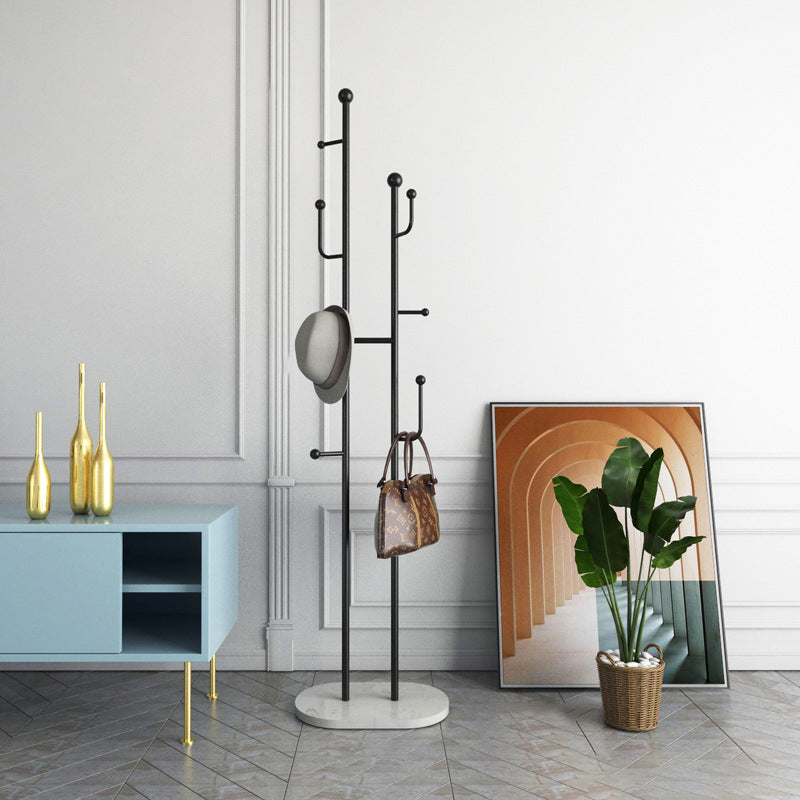 Nordic Free Standing Metal Coat Rack Marble Bottom for Living Room