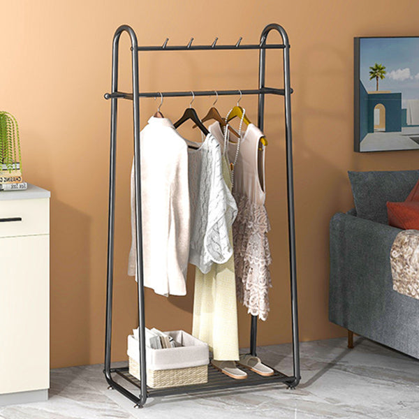 Modern Free Standing Storage Shelve Metal Coat Rack with Hooks