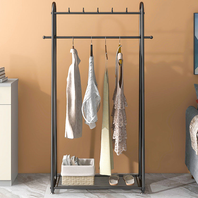 Modern Free Standing Storage Shelve Metal Coat Rack with Hooks