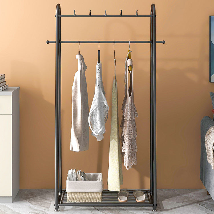 Modern Free Standing Storage Shelve Metal Coat Rack with Hooks