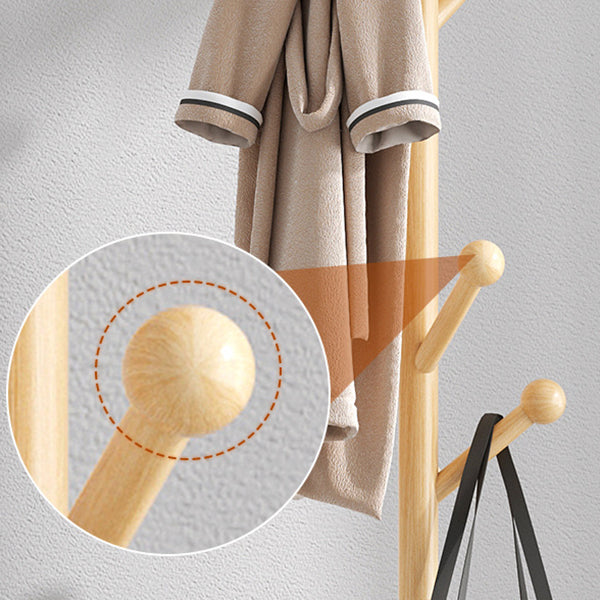 Modern Entryway Coat Hanger Wooden Hooks Coat Rack Living Room