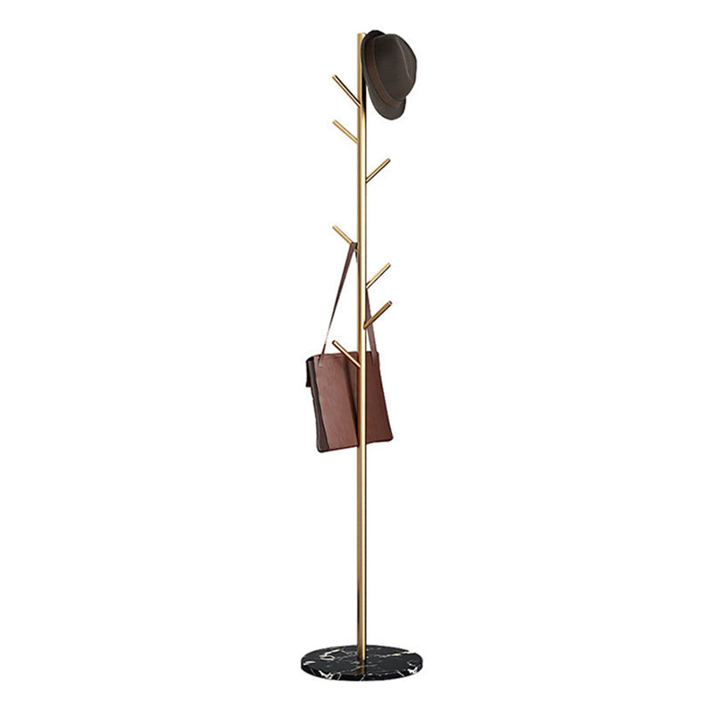 Modern Coat Hook Solid Color Metal Coat Rack with Marble Base