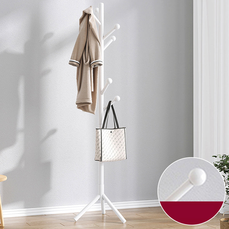 Hall Tree Modern Hooks Free Standing Solid Wood in Bedroom Coat Hanger