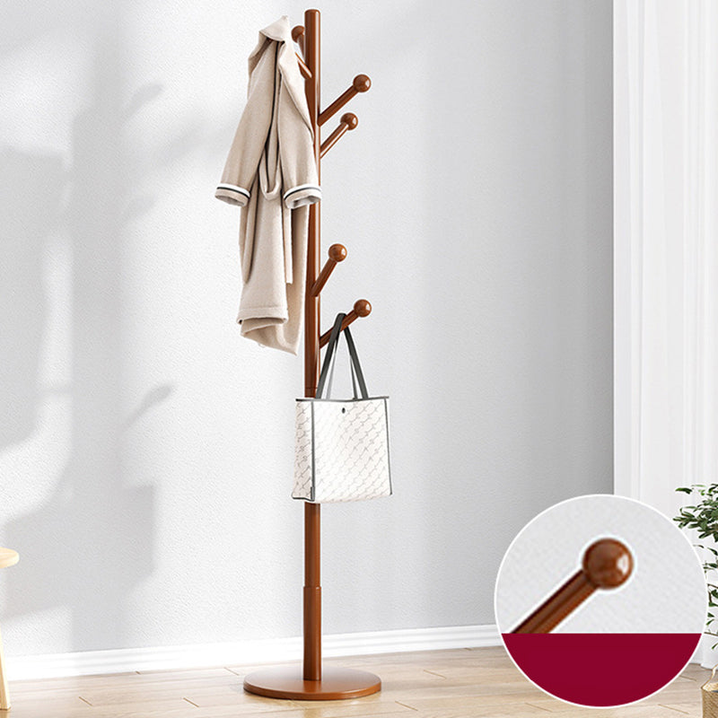 Hall Tree Modern Hooks Free Standing Solid Wood in Bedroom Coat Hanger