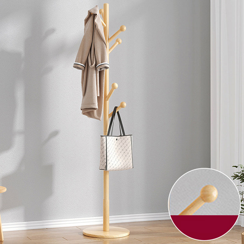 Hall Tree Modern Hooks Free Standing Solid Wood in Bedroom Coat Hanger