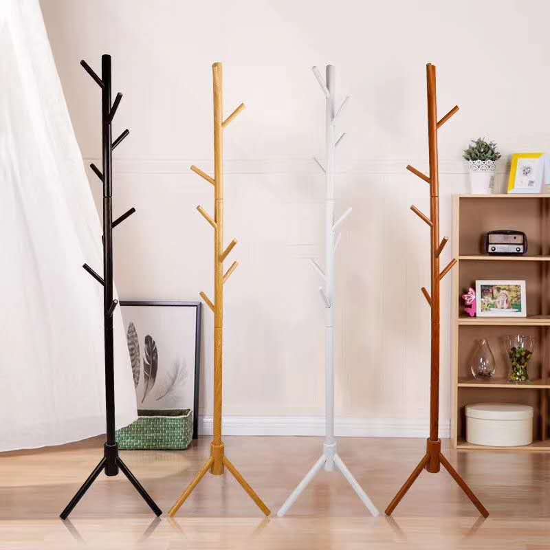 Modern Coat Rack Hooks Solid Wood Coat Rack for Entry Living Room