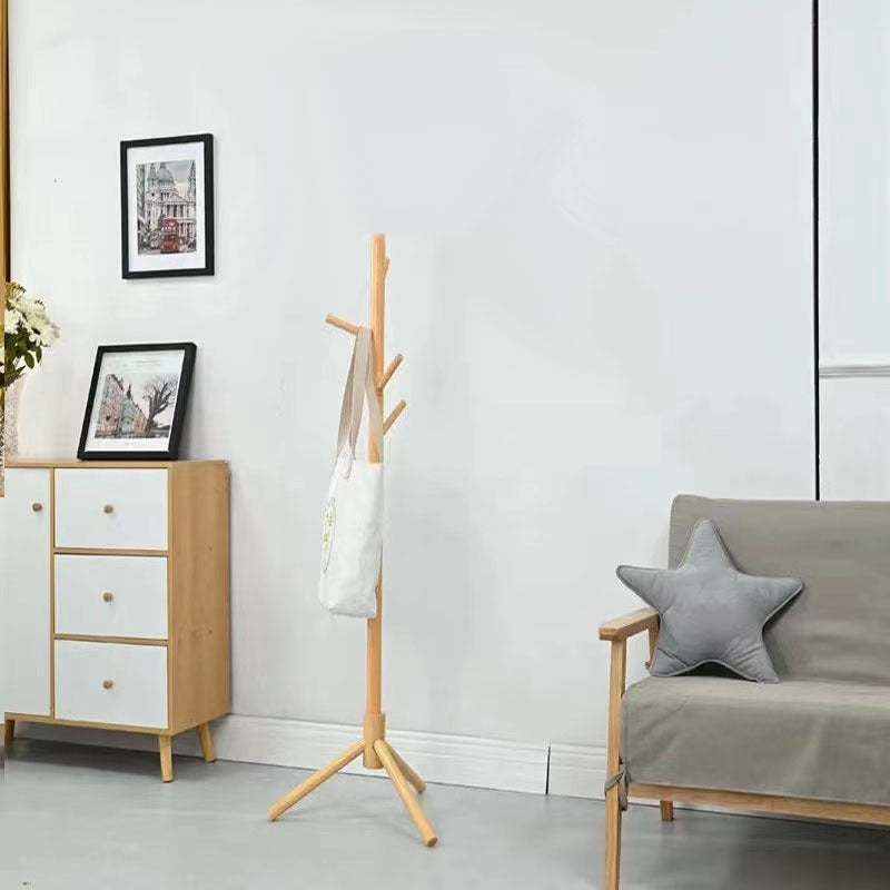 Modern Coat Rack Hooks Solid Wood Coat Rack for Entry Living Room