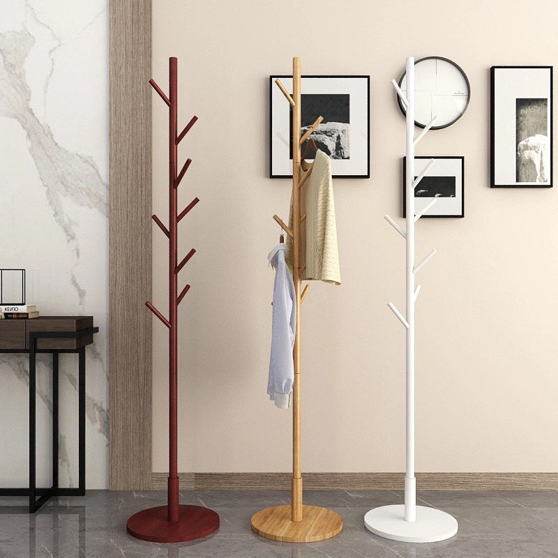 Modern Coat Rack Hooks Solid Wood Coat Rack for Entry Living Room