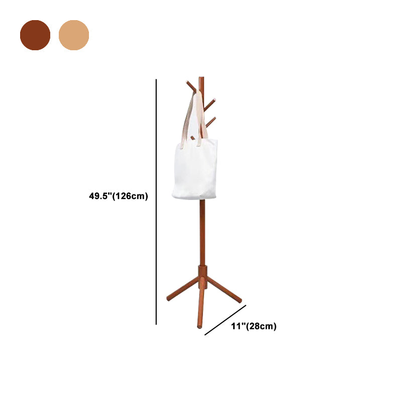 Modern Coat Rack Hooks Solid Wood Coat Rack for Entry Living Room