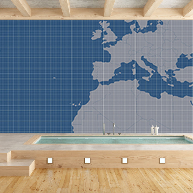 Illustration Modern Earth Map Wallpaper Moisture Resistant Living Room Wallpaper