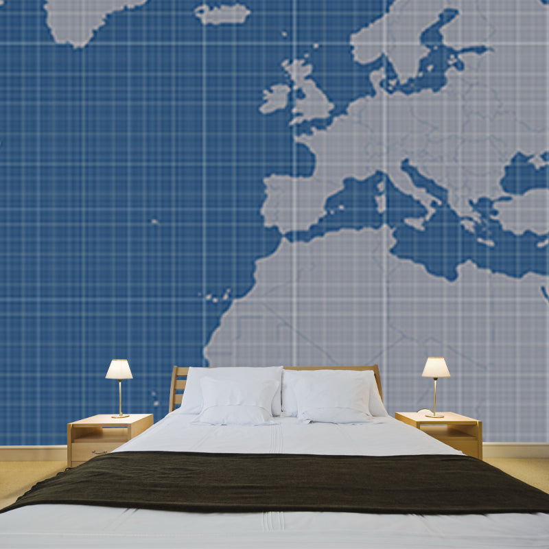 Illustration Modern Earth Map Wallpaper Moisture Resistant Living Room Wallpaper