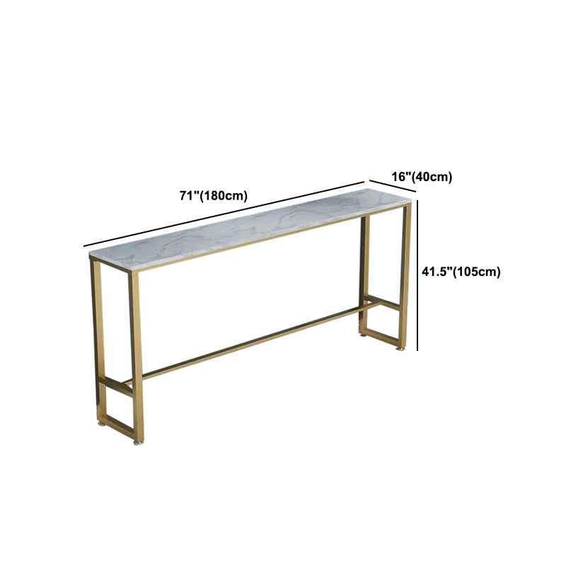 Rectangle Contemporary Pub Height Dining Table Marble Trestle Bistro Table