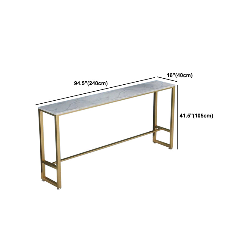 Rectangle Contemporary Pub Height Dining Table Marble Trestle Bistro Table