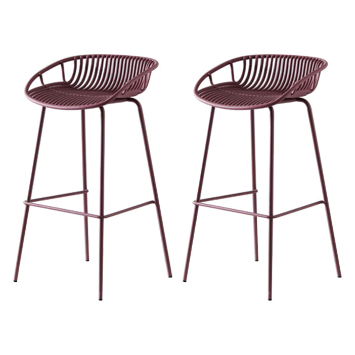 Modern Low Back Bar & Counter Stool Bucket Metal Indoor Counter Stools