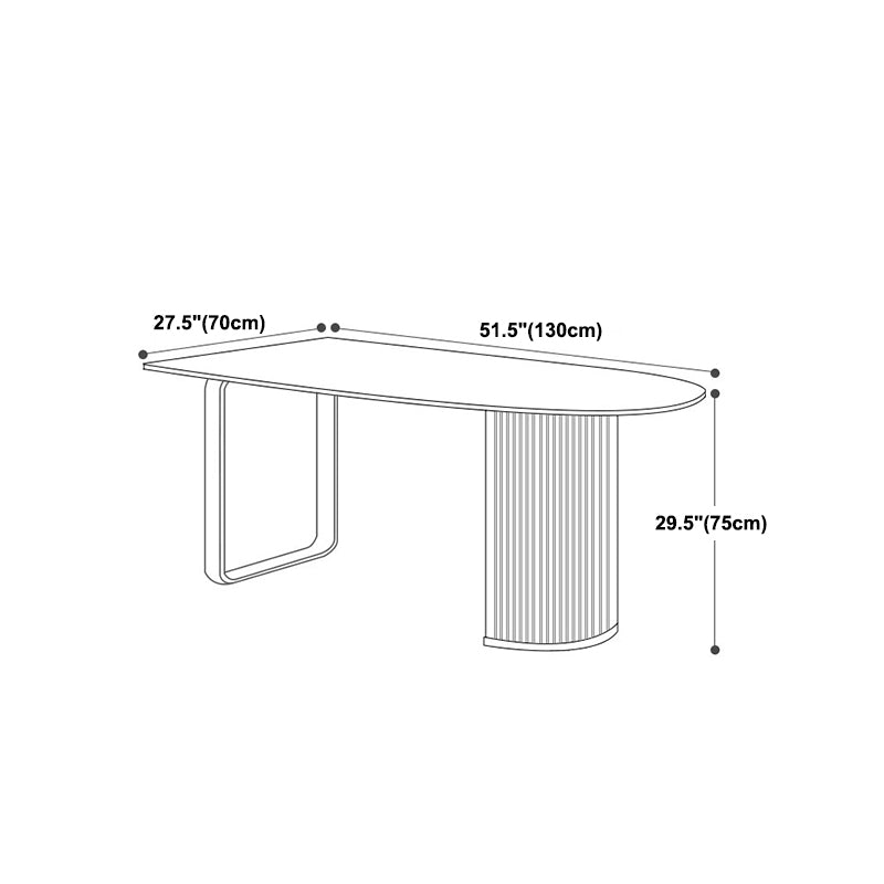 Sintered Stone Dining Table Traditional Luxury Table with Metal Base for Kitchen