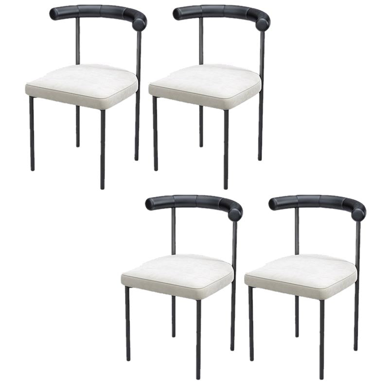 Modern Linen Dining Chair Open Back Dining Side Furniture in Matte Finish for Brasserie