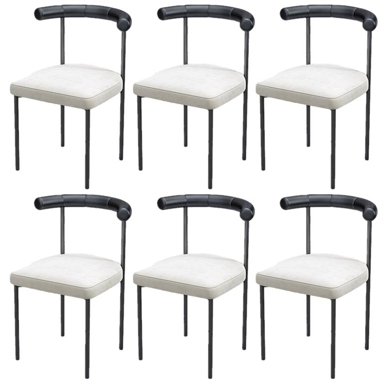 Modern Linen Dining Chair Open Back Dining Side Furniture in Matte Finish for Brasserie